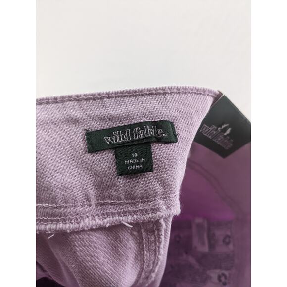Wild Fable Jean Shorts Pleats Lavender 10 Cutoff Super High Rise Bermuda Raw Hem - Picture 5 of 9
